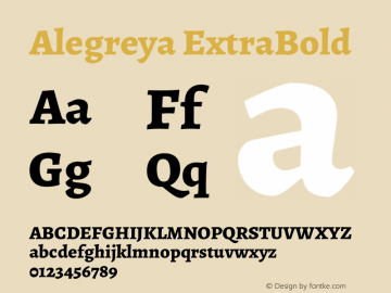 Alegreya ExtraBold Version 2.004; ttfautohint (v1.6)图片样张