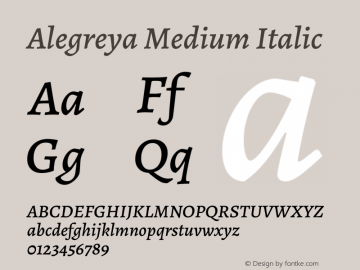 Alegreya Medium Italic Version 2.004; ttfautohint (v1.6)图片样张