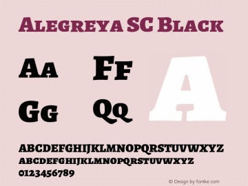 Alegreya SC Black Version 2.004;PS 002.004;hotconv 1.0.88;makeotf.lib2.5.64775 Font Sample