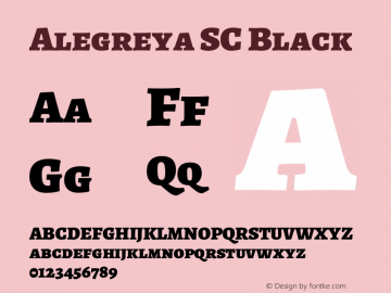 Alegreya SC Black Version 2.004; ttfautohint (v1.6) Font Sample