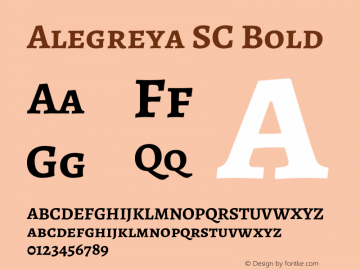 Alegreya SC Bold Version 2.004;PS 002.004;hotconv 1.0.88;makeotf.lib2.5.64775 Font Sample