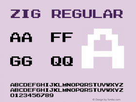 Zig Regular v1.0 - 18 June 2001 Font Sample