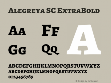 Alegreya SC ExtraBold Version 2.004;PS 002.004;hotconv 1.0.88;makeotf.lib2.5.64775 Font Sample