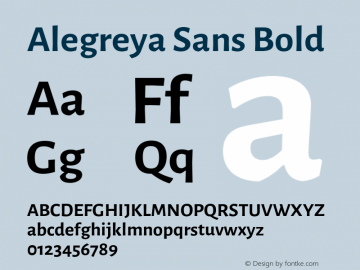 Alegreya Sans Bold Version 2.005;PS 002.005;hotconv 1.0.88;makeotf.lib2.5.64775图片样张