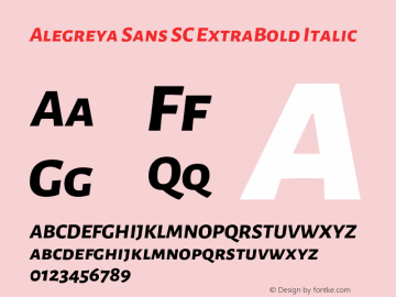 Alegreya Sans SC ExtraBold Italic Version 2.005;PS 002.005;hotconv 1.0.88;makeotf.lib2.5.64775图片样张