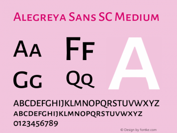 Alegreya Sans SC Medium Version 2.005;PS 002.005;hotconv 1.0.88;makeotf.lib2.5.64775图片样张