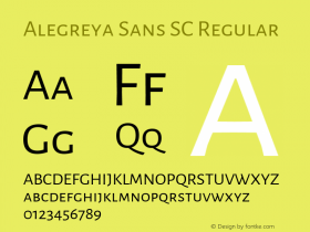 Alegreya Sans SC Regular Version 2.005; ttfautohint (v1.6)图片样张