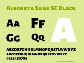 Alegreya Sans SC Black Version 2.006; ttfautohint (v1.6)图片样张