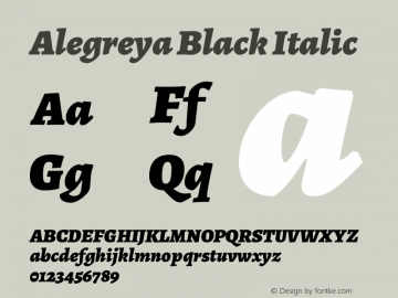 Alegreya Black Italic Version 2.005; ttfautohint (v1.6)图片样张