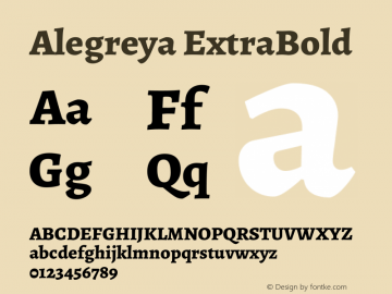 Alegreya ExtraBold Version 2.005; ttfautohint (v1.6) Font Sample