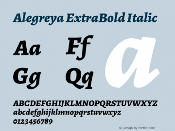 Alegreya ExtraBold Italic Version 2.005; ttfautohint (v1.6)图片样张
