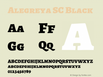 Alegreya SC Black Version 2.005;PS 002.005;hotconv 1.0.88;makeotf.lib2.5.64775 Font Sample