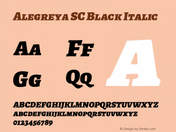 Alegreya SC Black Italic Version 2.005;PS 002.005;hotconv 1.0.88;makeotf.lib2.5.64775 Font Sample