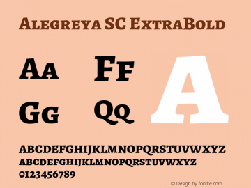 Alegreya SC ExtraBold Version 2.005;PS 002.005;hotconv 1.0.88;makeotf.lib2.5.64775 Font Sample
