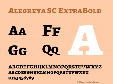 Alegreya SC ExtraBold Version 2.005; ttfautohint (v1.6) Font Sample
