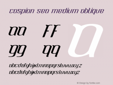 Caspian Sea Medium Oblique Version 3.00 November 26, 2017 Font Sample