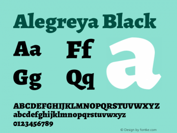 Alegreya Black Version 2.006;PS 002.006;hotconv 1.0.88;makeotf.lib2.5.64775图片样张