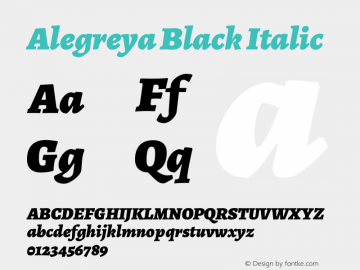 Alegreya Black Italic Version 2.006; ttfautohint (v1.6)图片样张