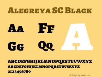 Alegreya SC Black Version 2.006; ttfautohint (v1.6) Font Sample