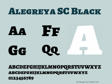 Alegreya SC Black Version 2.006;PS 002.006;hotconv 1.0.88;makeotf.lib2.5.64775 Font Sample