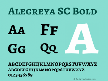 Alegreya SC Bold Version 2.006;PS 002.006;hotconv 1.0.88;makeotf.lib2.5.64775 Font Sample