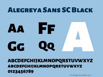 Alegreya Sans SC Black Version 2.007;PS 002.007;hotconv 1.0.88;makeotf.lib2.5.64775图片样张