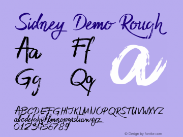 Sidney Demo Rough Version 1.000 Font Sample