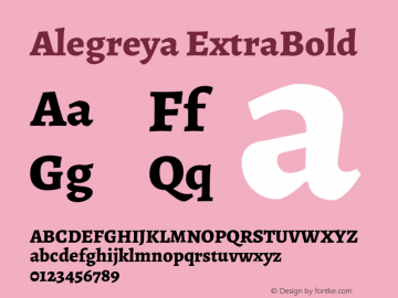 Alegreya ExtraBold Version 2.007;PS 002.007;hotconv 1.0.88;makeotf.lib2.5.64775图片样张