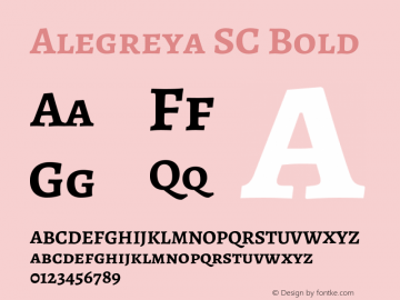 Alegreya SC Bold Version 2.007;PS 002.007;hotconv 1.0.88;makeotf.lib2.5.64775 Font Sample