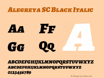 Alegreya SC Black Italic Version 2.007;PS 002.007;hotconv 1.0.88;makeotf.lib2.5.64775图片样张