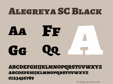 Alegreya SC Black Version 2.007;PS 002.007;hotconv 1.0.88;makeotf.lib2.5.64775 Font Sample
