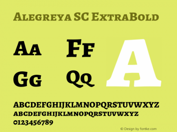 Alegreya SC ExtraBold Version 2.007;PS 002.007;hotconv 1.0.88;makeotf.lib2.5.64775 Font Sample