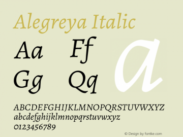 Alegreya Italic Version 2.007; ttfautohint (v1.6)图片样张