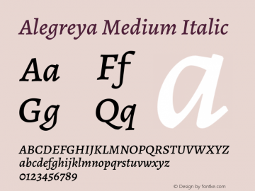 Alegreya Medium Italic Version 2.007; ttfautohint (v1.6)图片样张