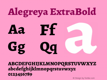 Alegreya ExtraBold Version 2.007; ttfautohint (v1.6) Font Sample