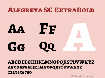 Alegreya SC ExtraBold Version 2.007; ttfautohint (v1.6) Font Sample