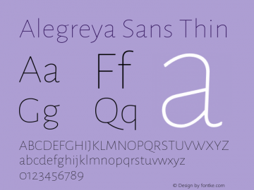 Alegreya Sans Thin Version 2.008;PS 002.008;hotconv 1.0.88;makeotf.lib2.5.64775 Font Sample