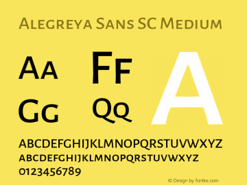 Alegreya Sans SC Medium Version 2.008; ttfautohint (v1.6)图片样张