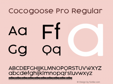 Cocogoose Pro Light 1.000 Font Sample