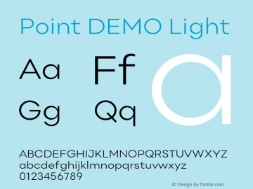 Point DEMO Light Version 1.000;PS 001.000;hotconv 1.0.88;makeotf.lib2.5.64775 Font Sample