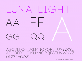 Luna Light Version 01.00 Font Sample