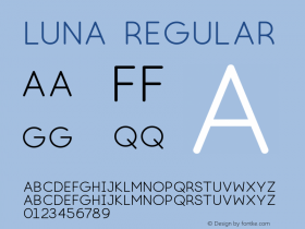 Luna Regular Version 01.00 Font Sample