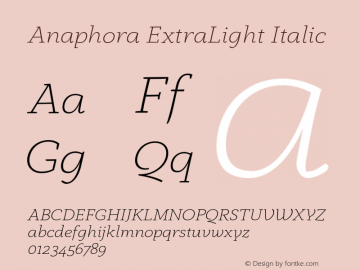 Anaphora-ExtraLightItalic 5.004图片样张