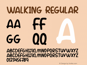 Walking Version 1.00 August 13, 2018, initial release Font Sample