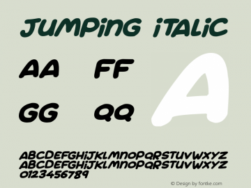 Jumping Italic Version 1.00 August 13, 2018, initial release图片样张