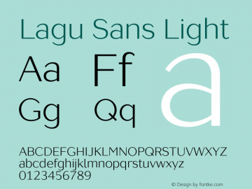 Lagu Sans Light Version 1.000;PS 001.000;hotconv 1.0.88;makeotf.lib2.5.64775 Font Sample