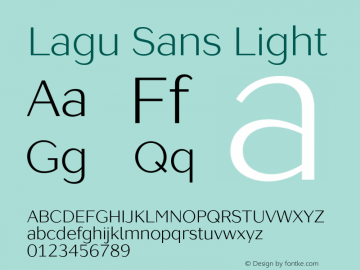 Lagu Sans Light Version 1.000;PS 001.000;hotconv 1.0.88;makeotf.lib2.5.64775图片样张