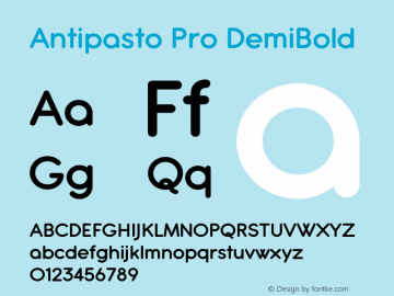 AntipastoPro-DemiBold Version 1.000 Font Sample