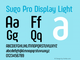 Sugo Pro Display Light 1.000 Font Sample