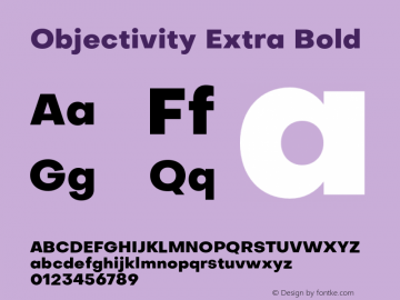 Objectivity-ExtraBold Version 1.000 Font Sample